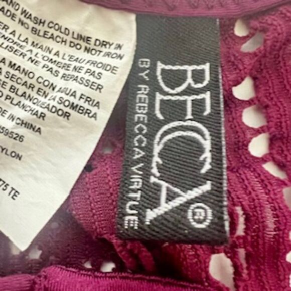 Bruno Banani 2 piece burgandy wine bathing bikini suit with Becca Swim cover - Picture 7 of 10